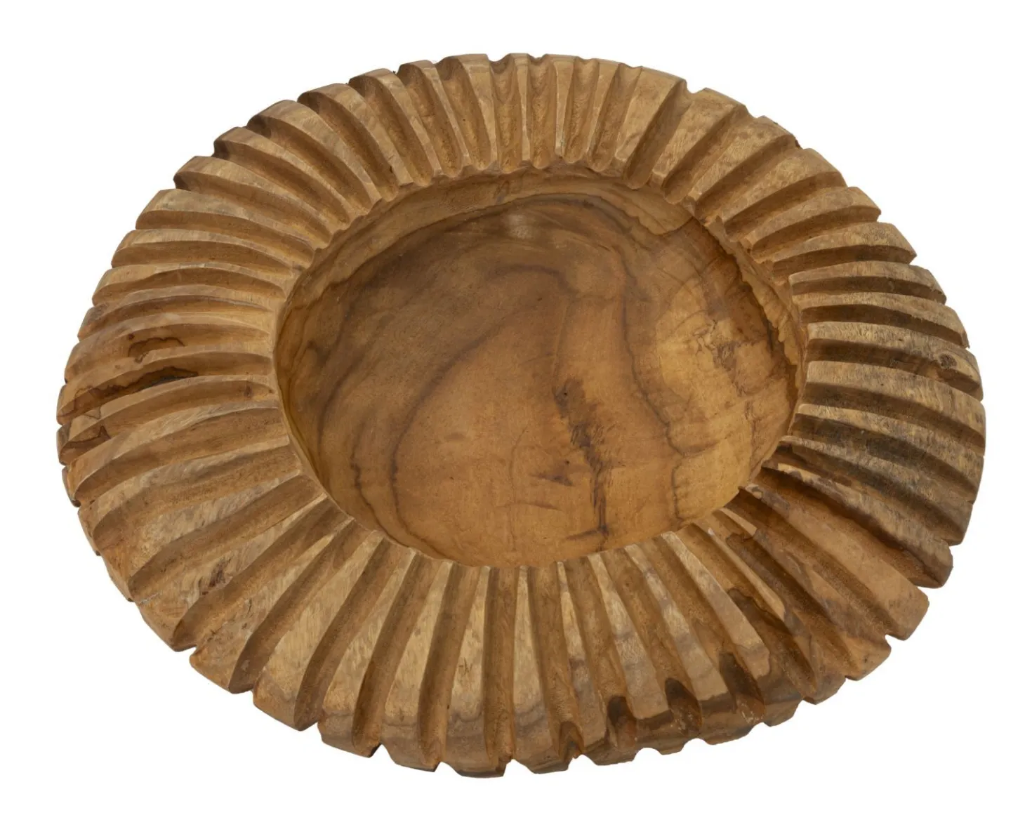 Plateau rond Geris Teck recyclé bords sculptés