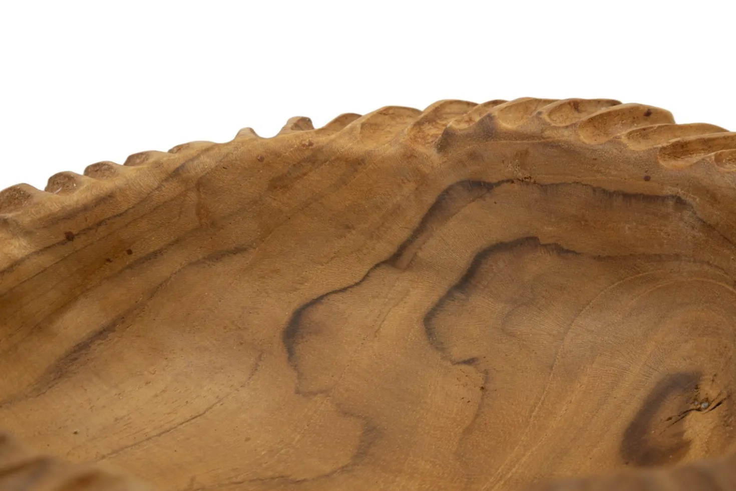 Plateau sculpté Garit Teck recyclé Marron