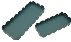 Plateaux rectangulaires Ottanio en métal ensemble 2 pièces