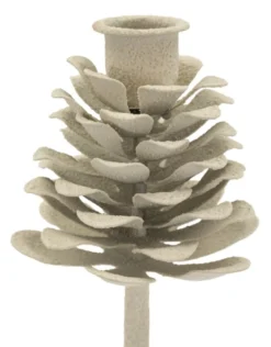 Porte-bougie Dune en métal beige