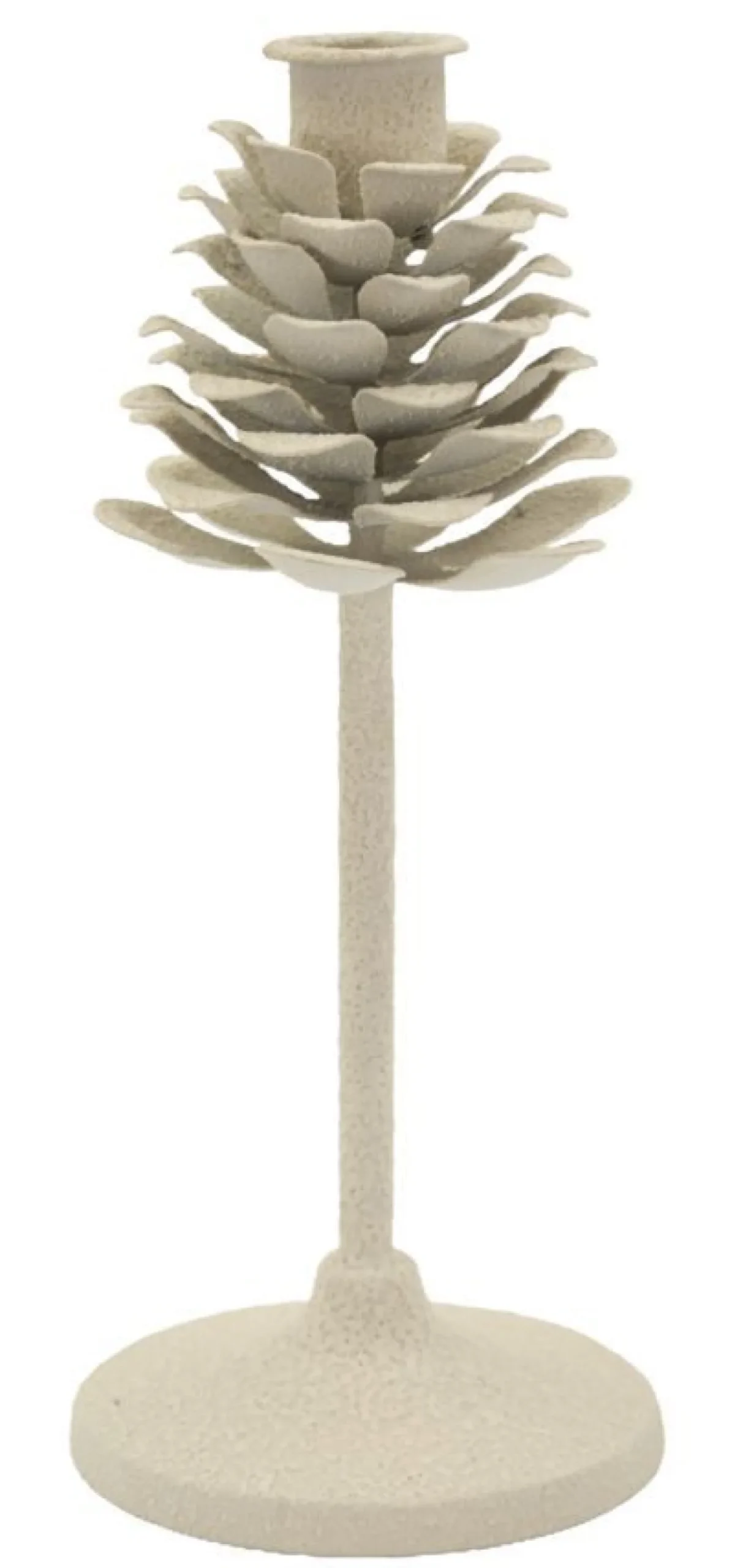 Porte-bougie Dune en métal beige