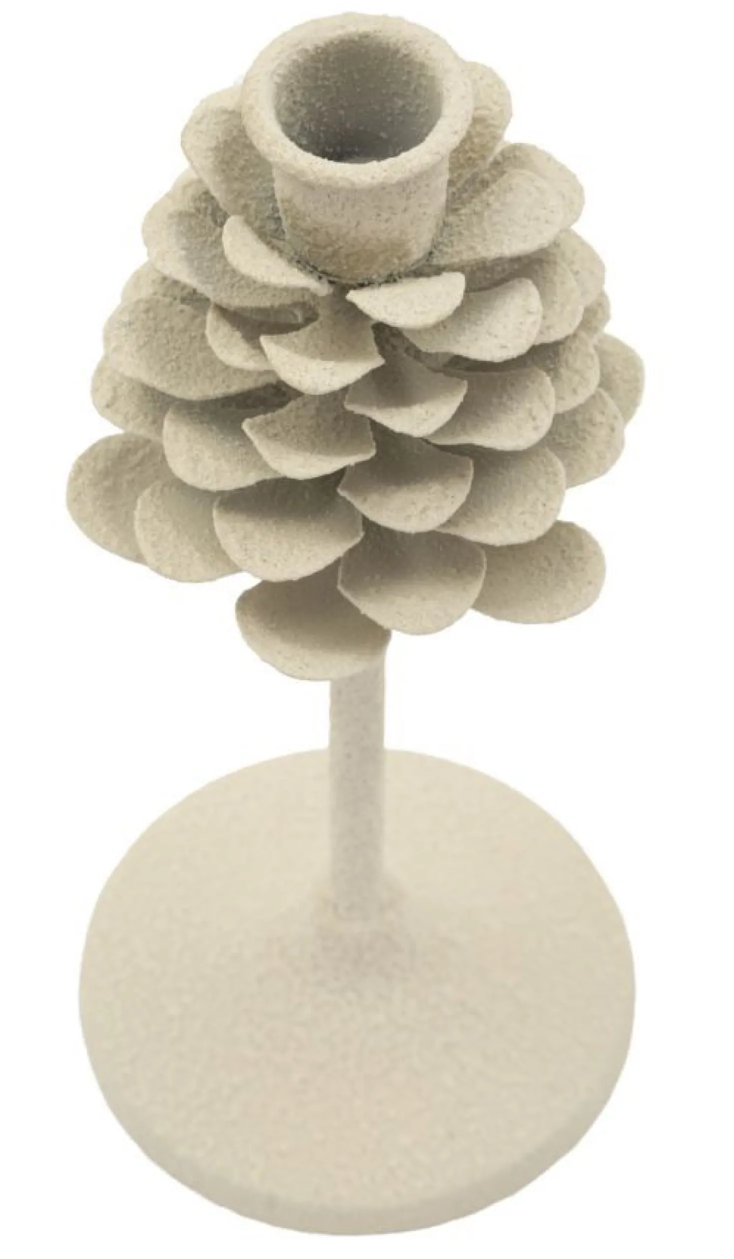Porte-bougie Dune en métal beige