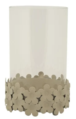 Porte-bougie Dune Verre avec base décorée de papillons