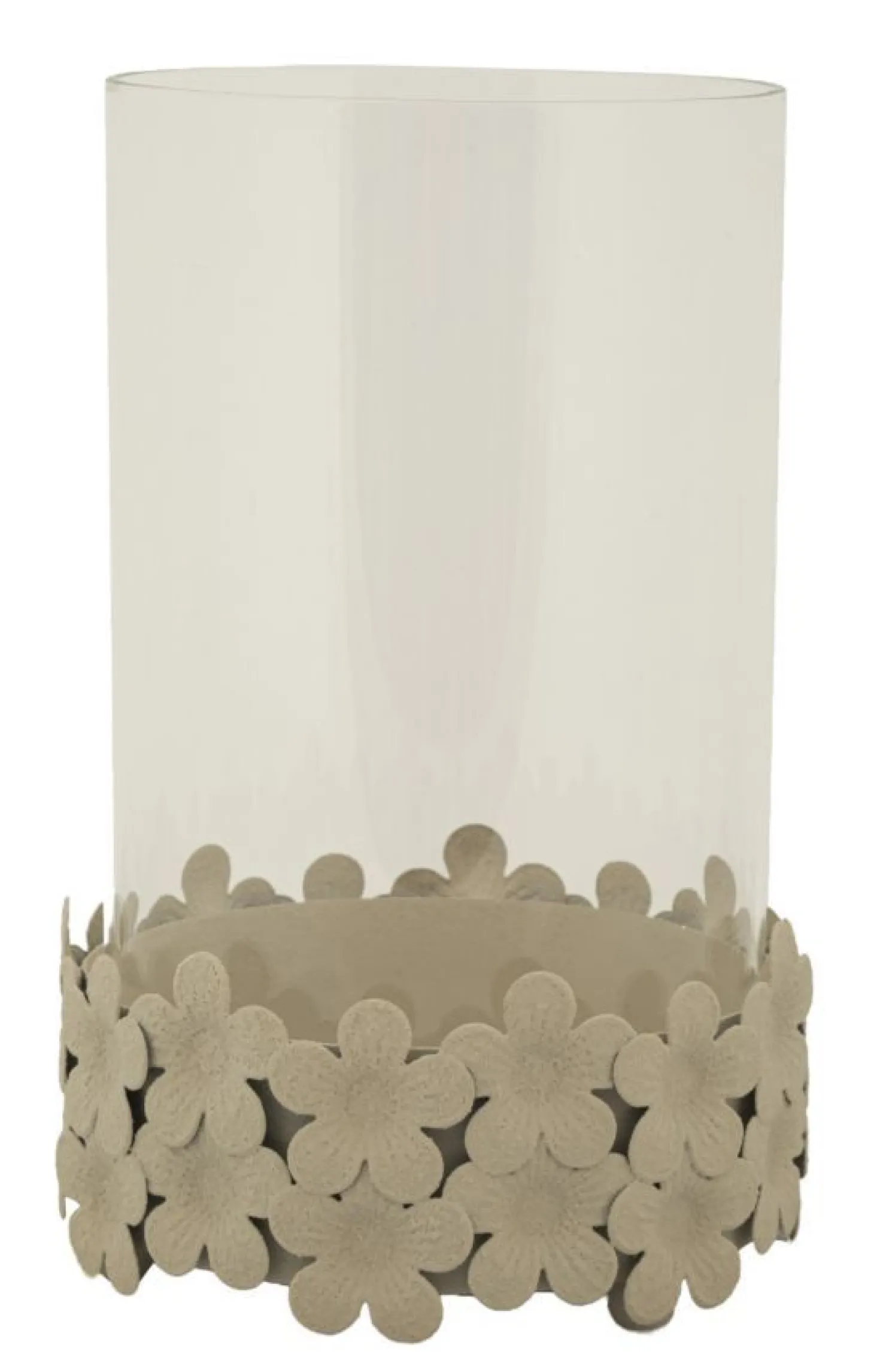 Porte-bougie Dune Verre avec base décorée de papillons