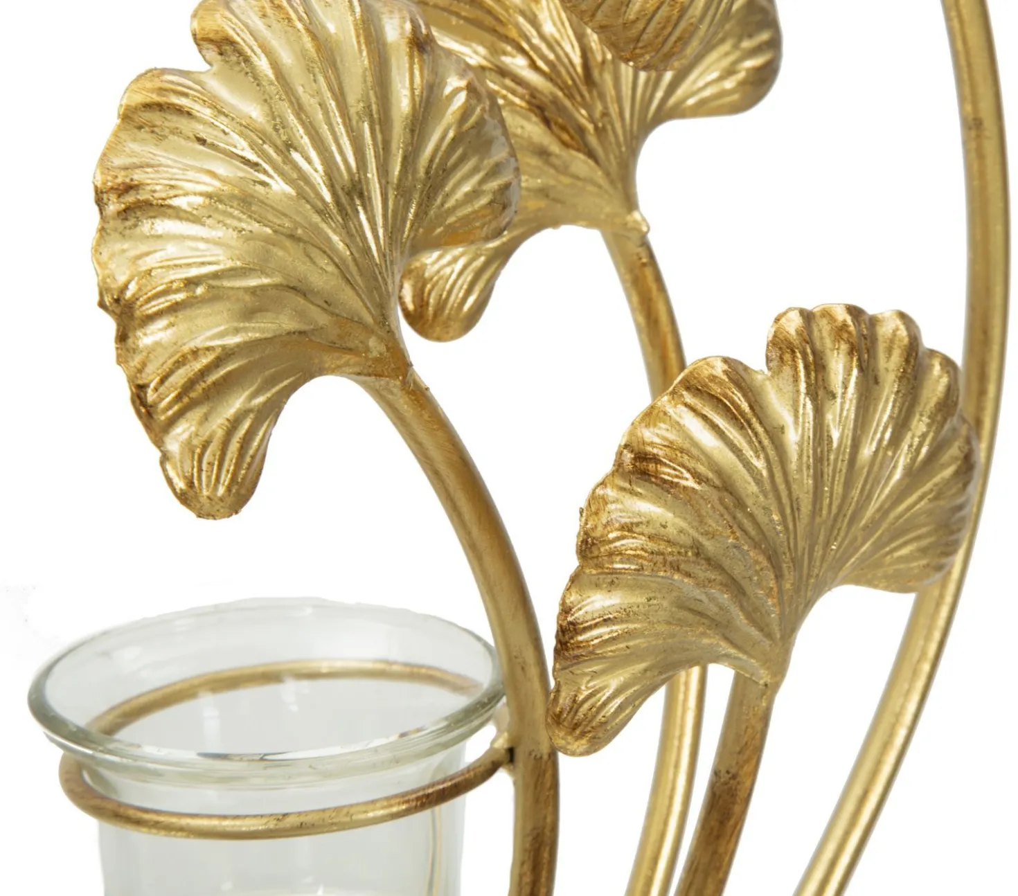 Porte-bougie Glam Métal Doré et Verre base Noir