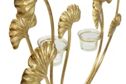 Porte-bougie Glam Métal Doré et Verre base Noir