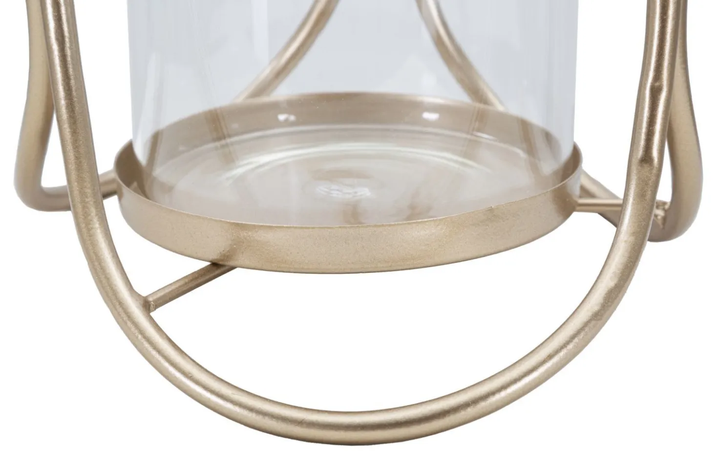 Porte-bougie Glox Métal Doré Verre Transparent