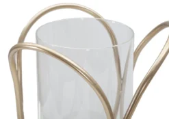 Porte-bougie Glox Métal Doré Verre Transparent