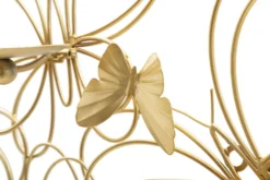 Porte-bougie mural Papillons Métal Doré Verre
