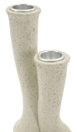 Porte-bougie naturel en spirale Beige