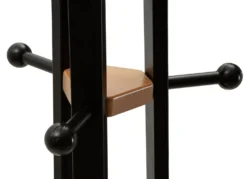 Porte-manteau X design minimaliste bois Noir et accents Orange