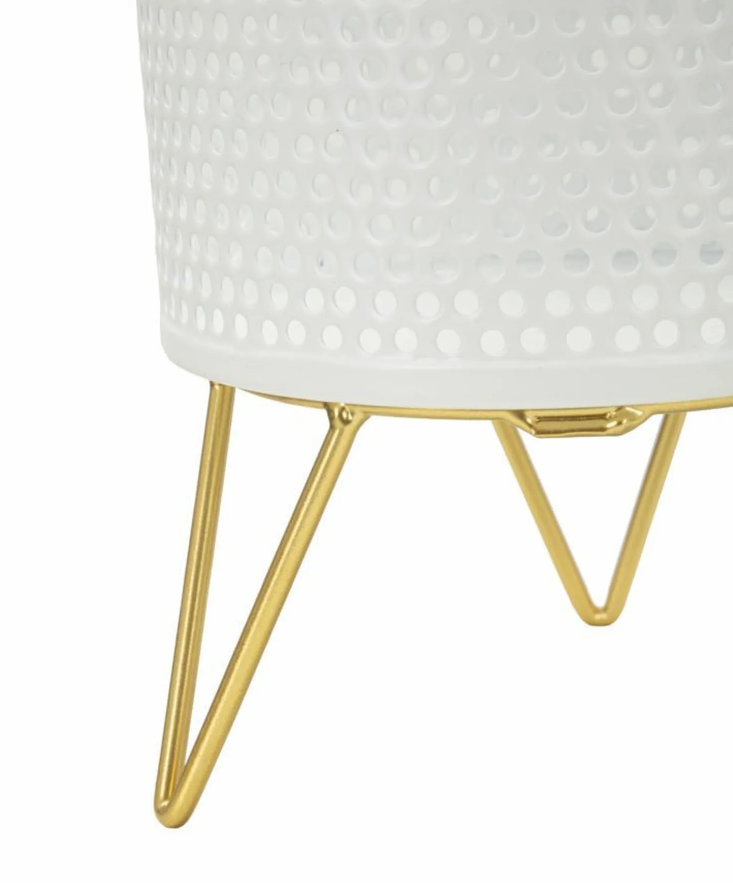 Porte-vases en métal blanc avec support en métal doré