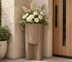 Pot de support de vase extérieur Moai structure solide