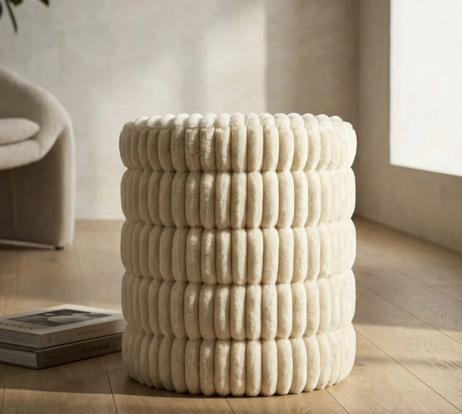 Pouf Levels Tissu crème
