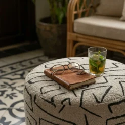 Pouf Nairobi motif abstrait