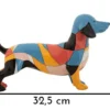 Sculpture chien teckel animée en polyrésine couleurs vives