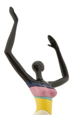 Sculpture Danseuse finition multicolore socle Noir en polyrésine