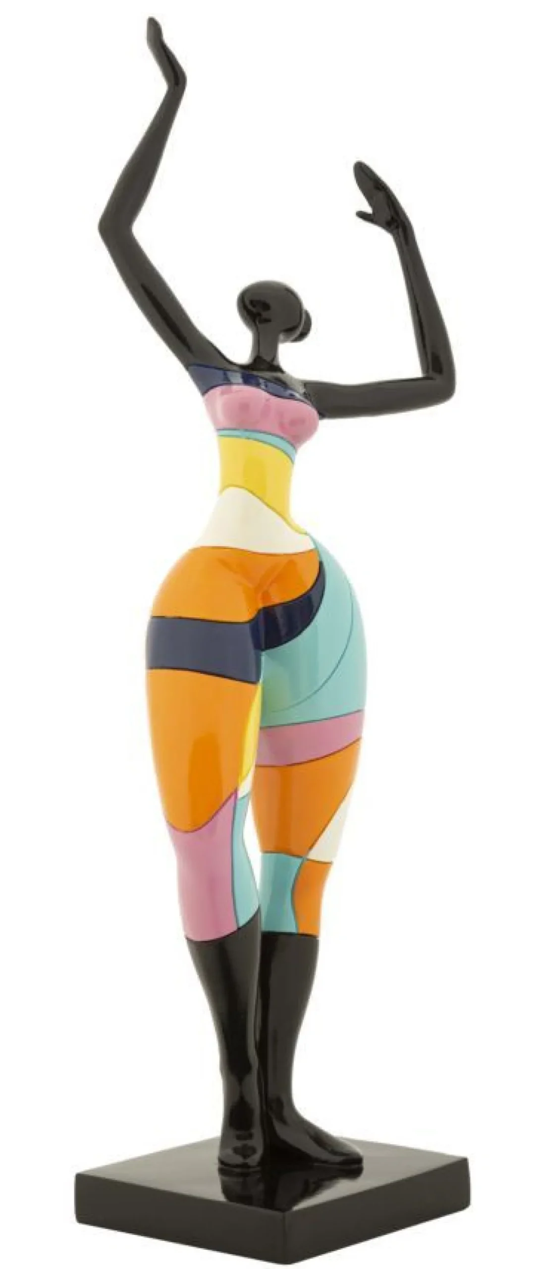 Sculpture Danseuse finition multicolore socle Noir en polyrésine