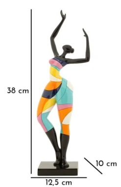 Sculpture Danseuse finition multicolore socle Noir en polyrésine