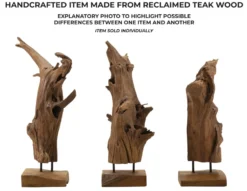 Sculpture en Teck recyclé Akar marron