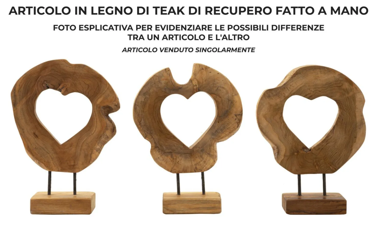 Sculpture en teck recyclé Hasi Bois Naturel
