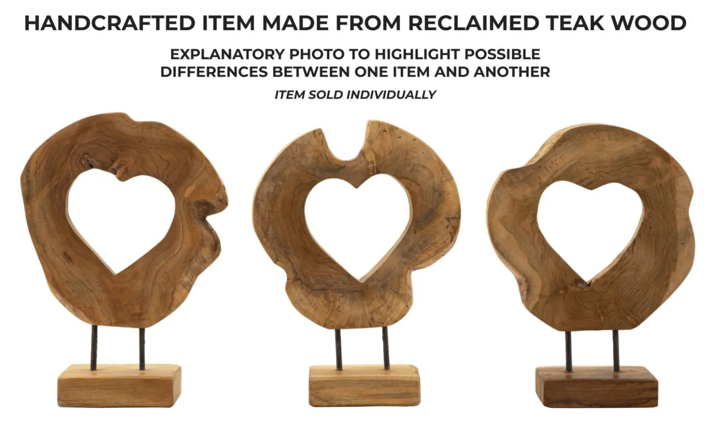 Sculpture en teck recyclé Hasi Bois Naturel