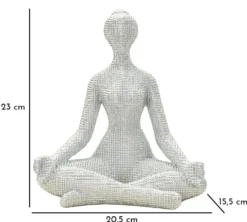 Sculpture Femme Yoga Silver Argent