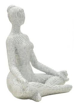 Sculpture Femme Yoga Silver Argent