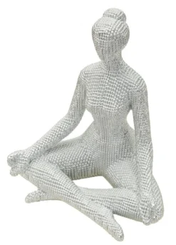 Sculpture Femme Yoga Silver Argent