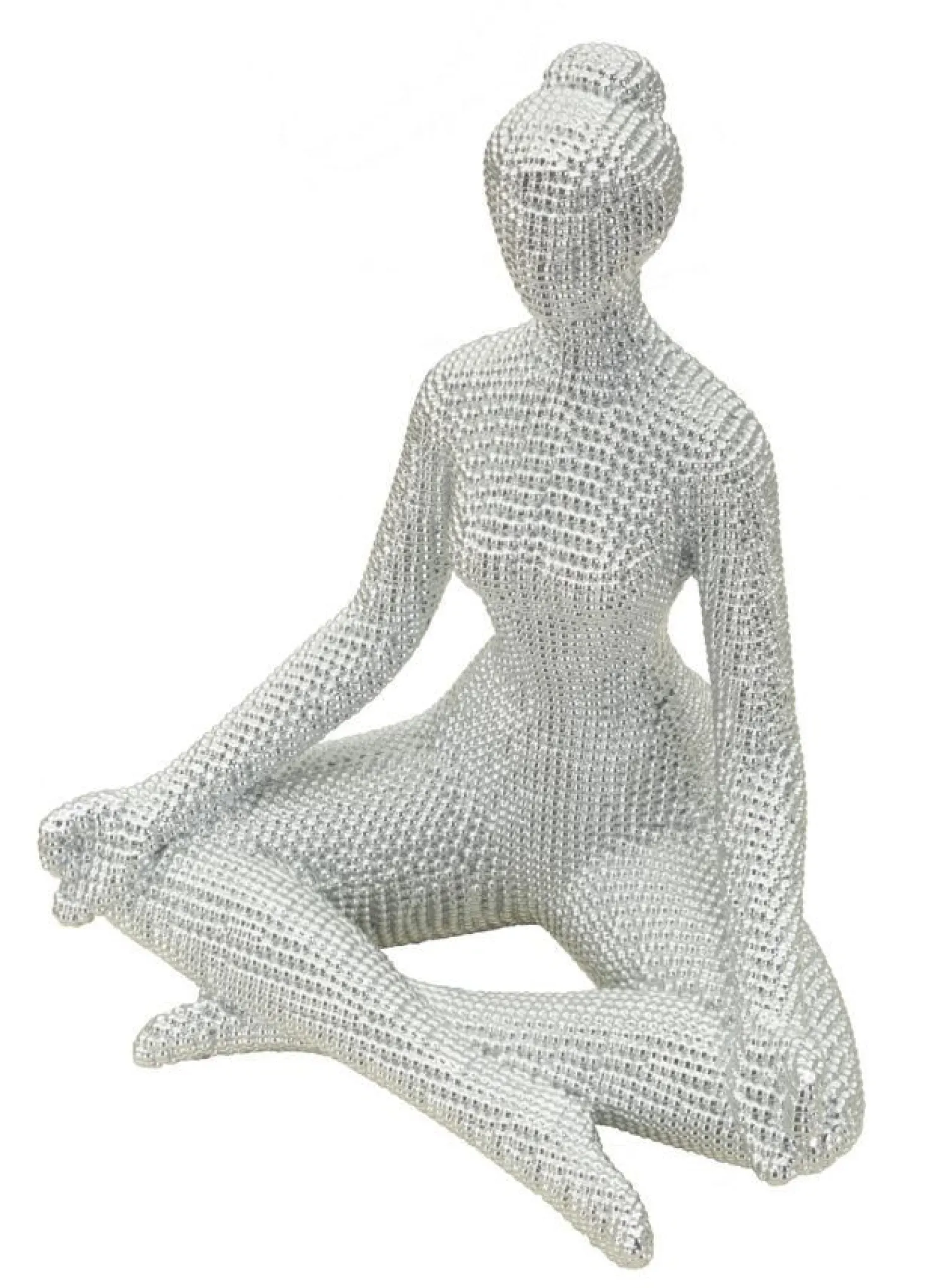 Sculpture Femme Yoga Silver Argent