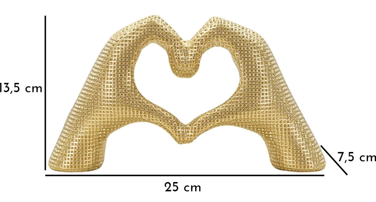 Sculpture Lover Gold Mains entrelacées cœur