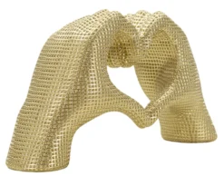 Sculpture Lover Gold Mains entrelacées cœur