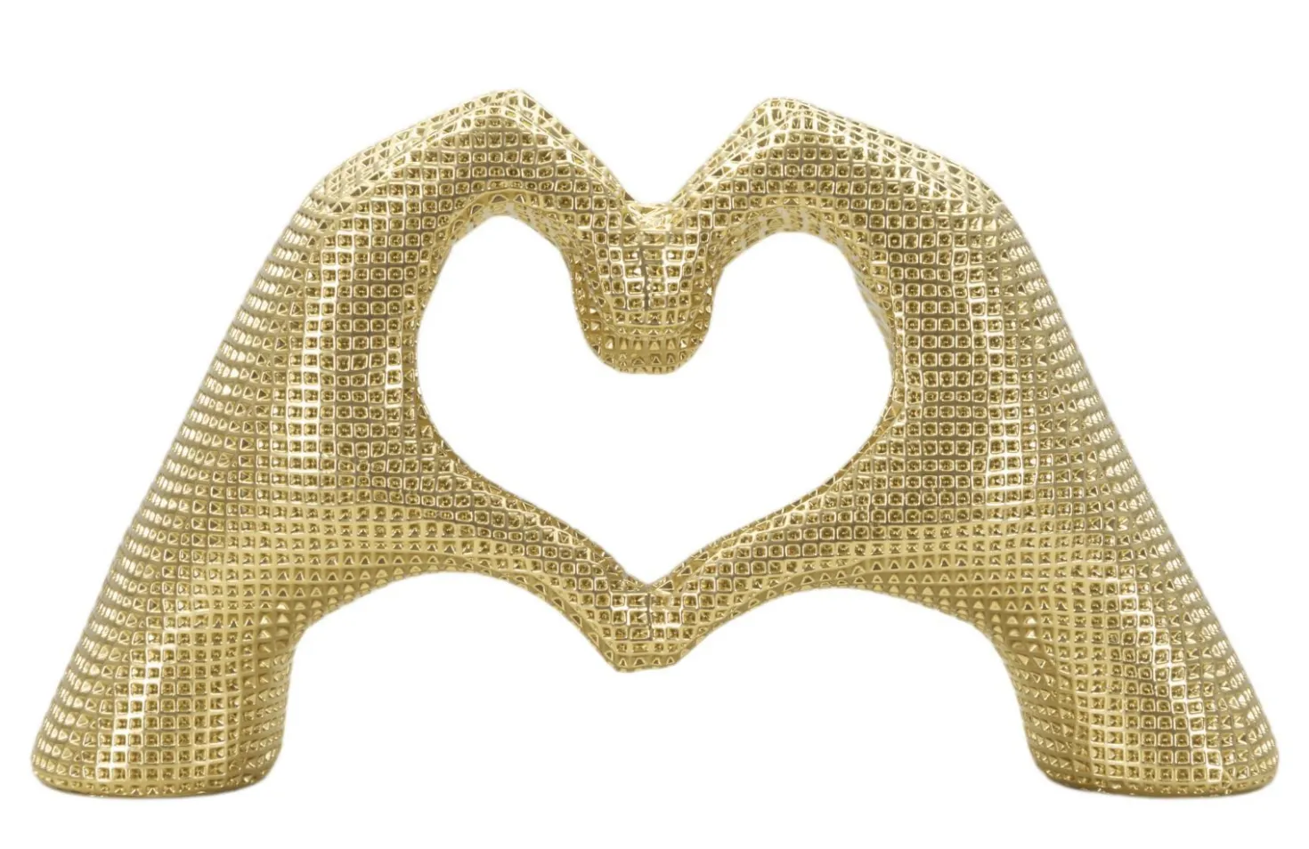 Sculpture Lover Gold Mains entrelacées cœur