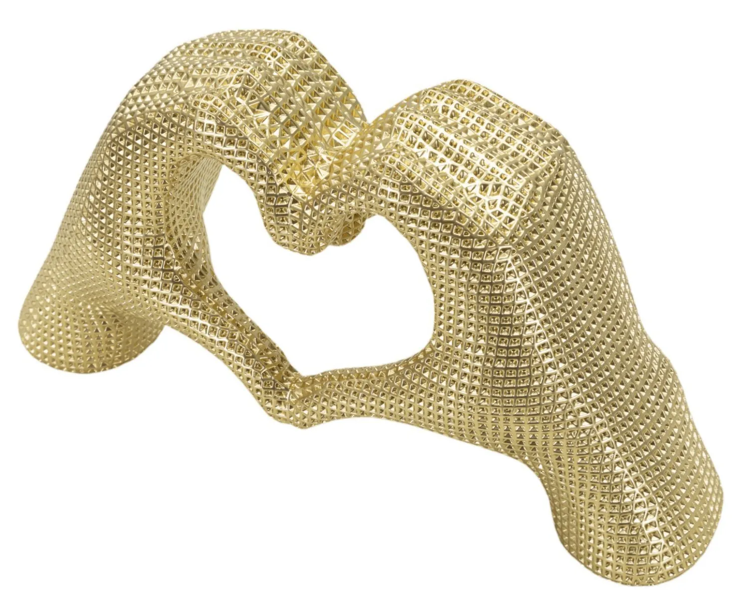 Sculpture Lover Gold Mains entrelacées cœur