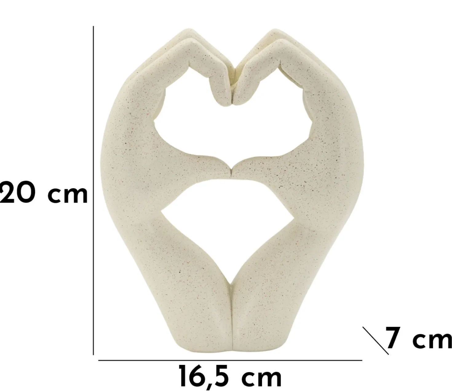 Sculpture Love Stons en résine beige