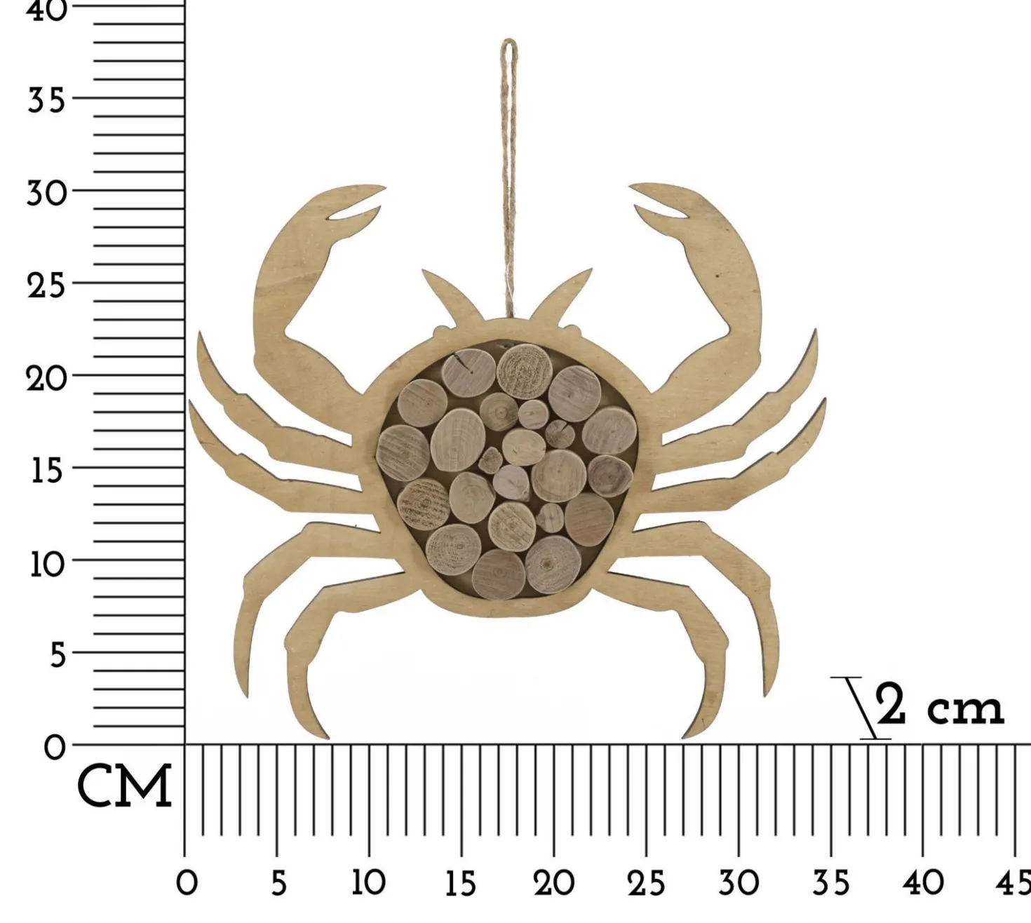 Sculpture suspendue en forme de Crabe Bois massif et MDF