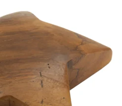 Sculpture étoile en Teck marron naturel