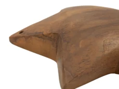 Sculpture étoile en Teck marron naturel