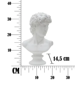Sculpture tête d'homme en polyrésine blanche