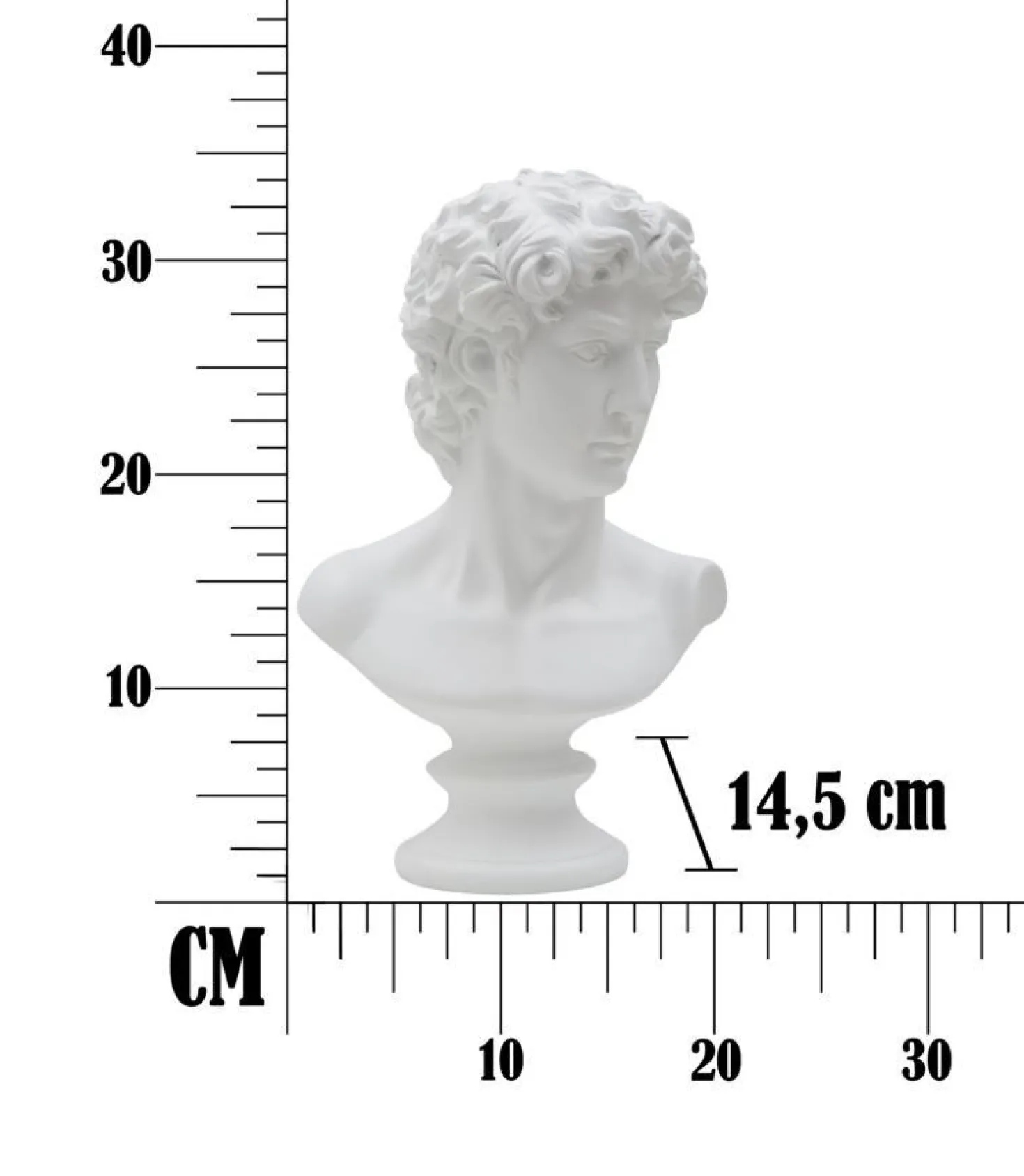 Sculpture tête d'homme en polyrésine blanche