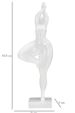 Statue Femme Yoga Polyrésine Blanche