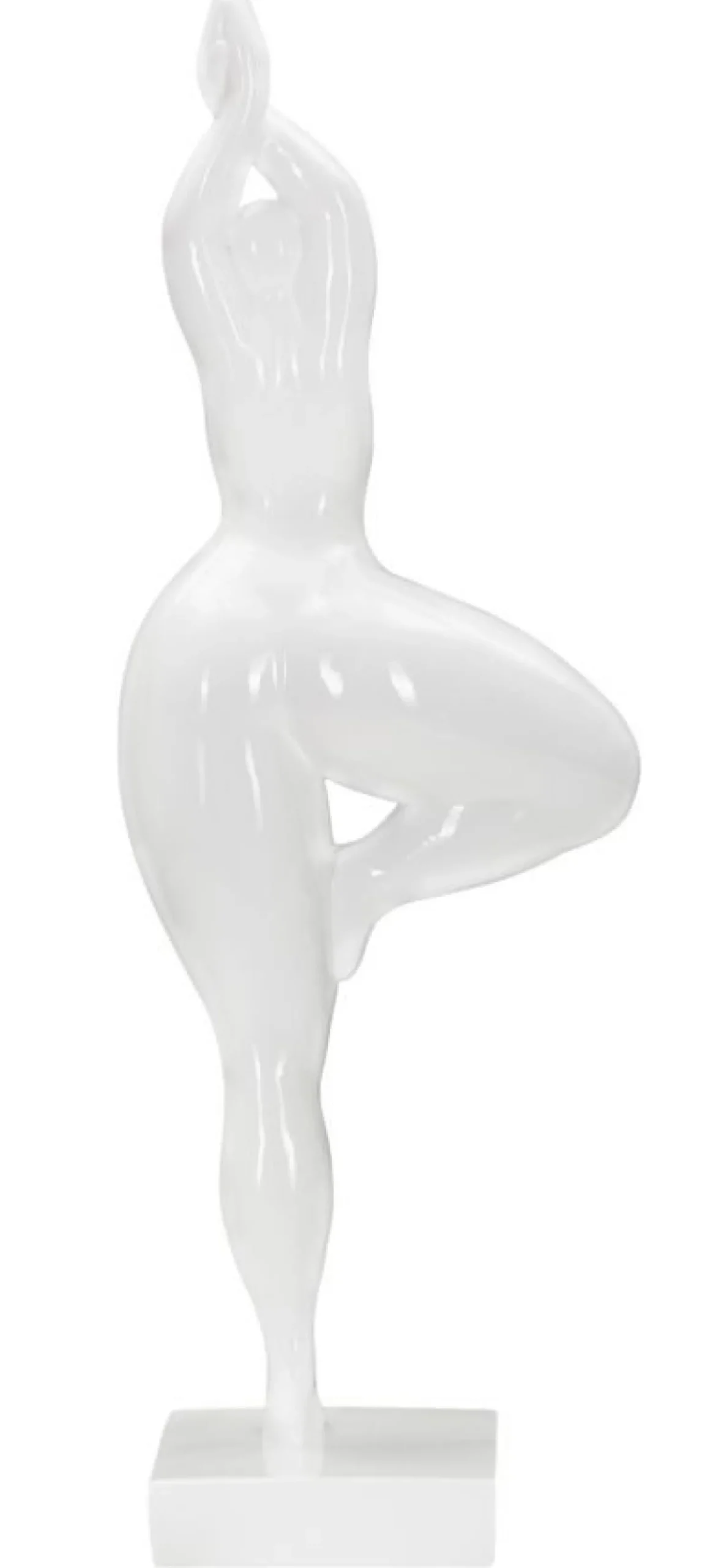 Statue Femme Yoga Polyrésine Blanche