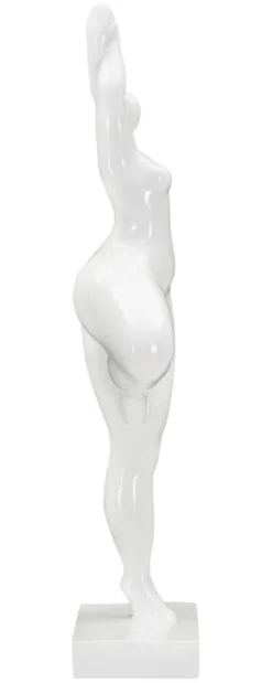 Statue Femme Yoga Polyrésine Blanche