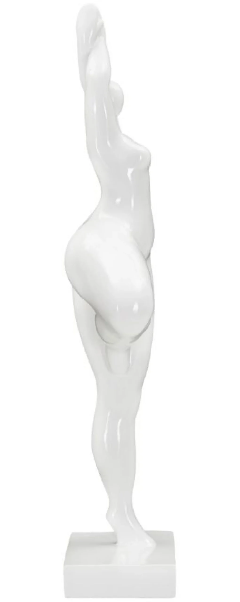 Statue Femme Yoga Polyrésine Blanche