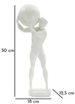 Statue homme athlétique en polyrésine Blanc