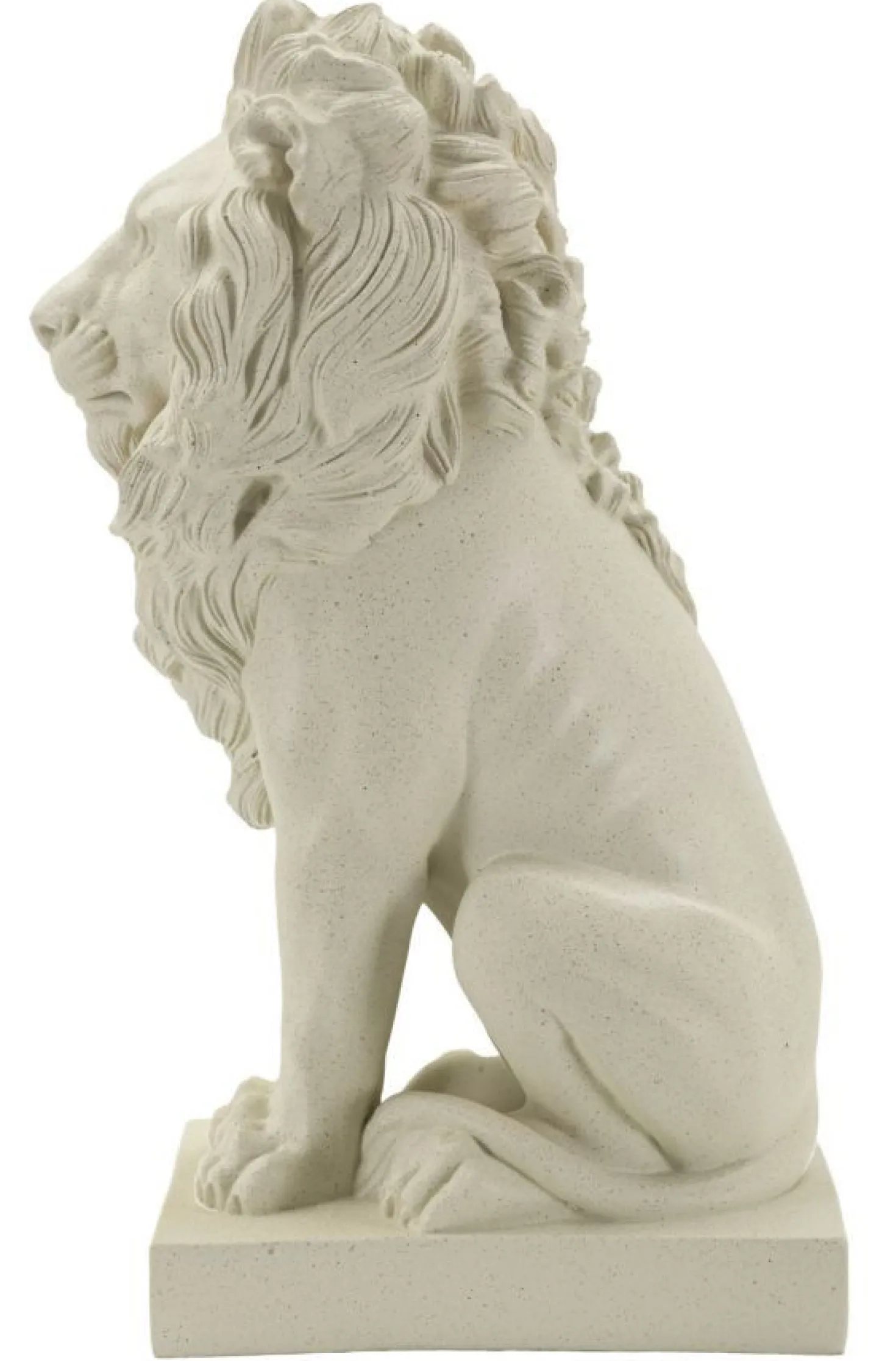 Statue Lion Leone Stons en Résine Beige