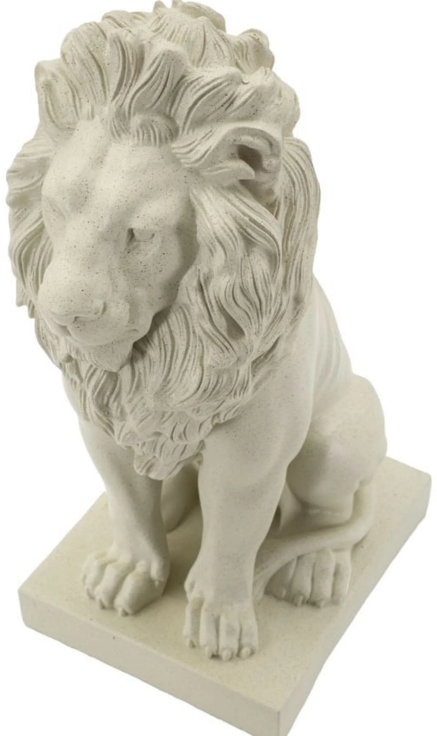 Statue Lion Leone Stons en Résine Beige