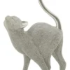 Statuette de chat en polyrésine finition argentée