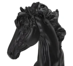 Statuette Design Cavalier Noir et Or Polyrésine