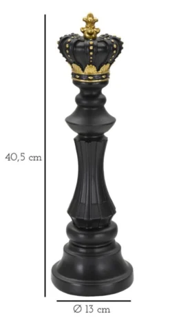 Statuette Roi d'échecs Polyrésine Noir et Or